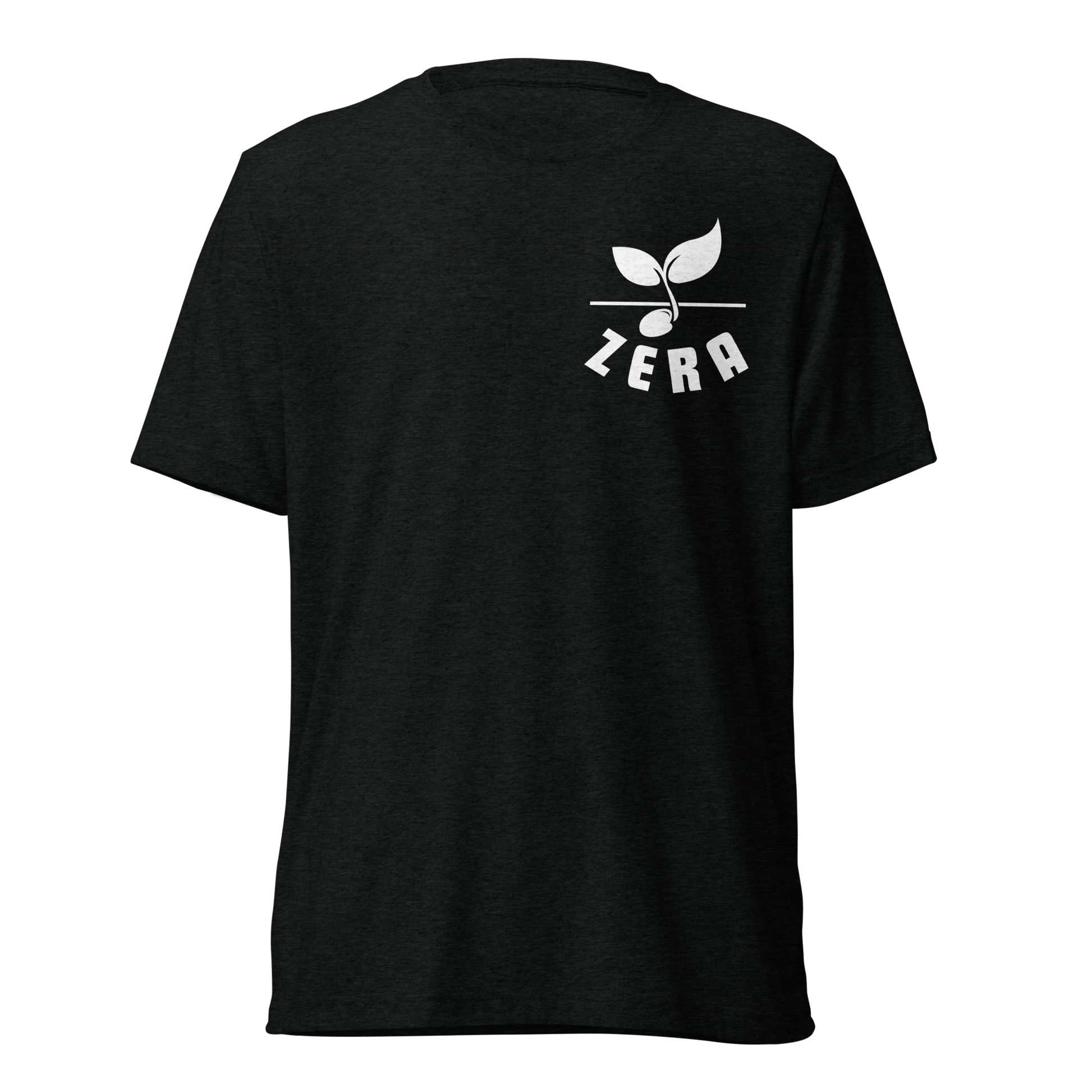 Terse Verse Christian Tee: Zera
Black t-shirt with white design/print on left chest that reads "Zera" and features a sprouting seed.
Men's Tee / Unisex
Mockup of front.
