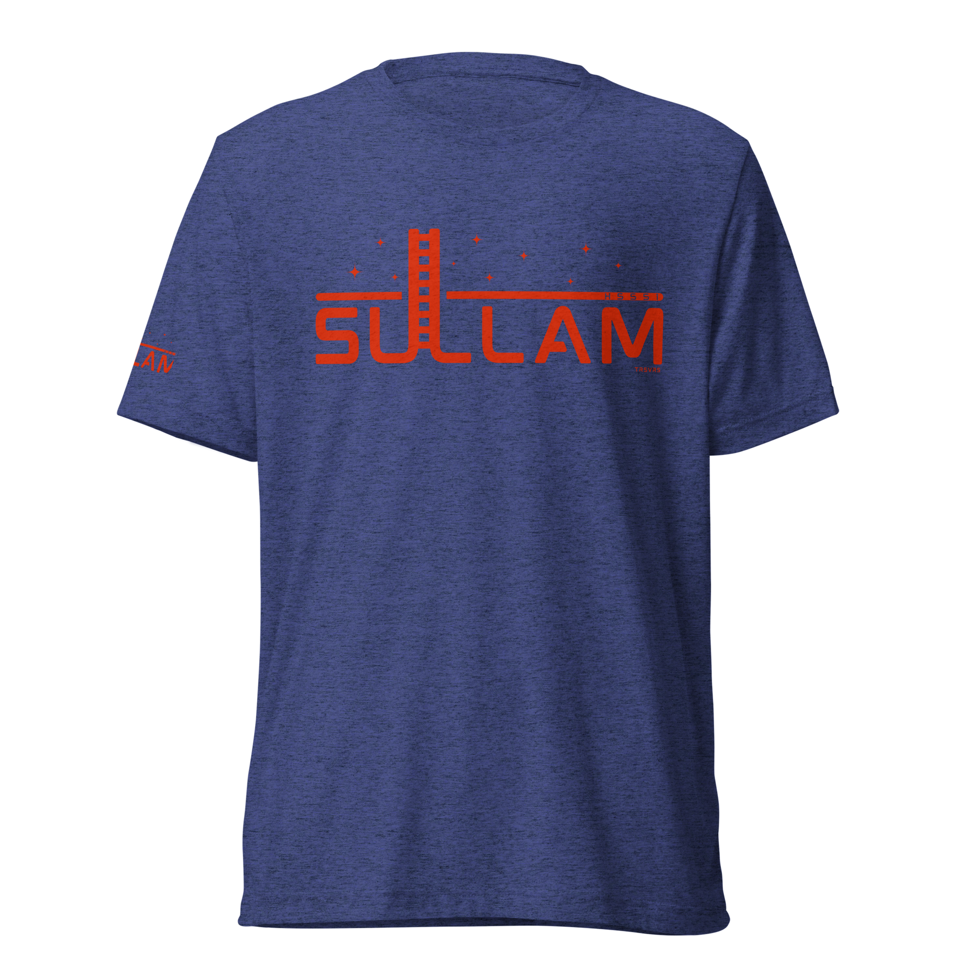 Terse Verse Christian Tee: Sullam
Light navy blue t-shirt with red design/print on chest that reads "Sullam" and features a ladder, stars, and the Strong's Concordance Hebrew number H5551.
Men's Tee / Unisex
Mockup of front. 